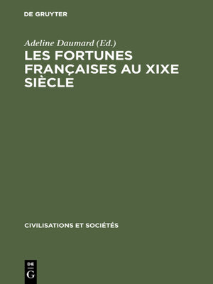 cover image of Les fortunes françaises au XIXe siècle